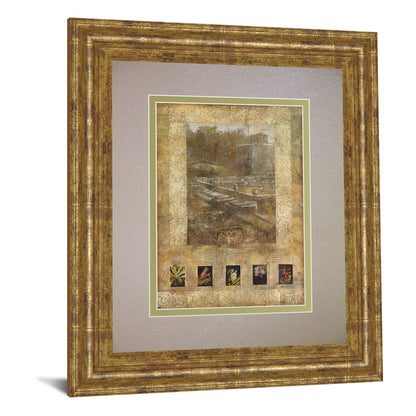 Classy Living Botanical Garden Scene Wall Art 34x40in | Transitional Gilded Frame Paper Print | Living Room & Bedroom Decor | 34 x 40 x 1 in | Model DM5921