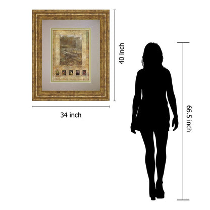 Classy Living Botanical Garden Scene Wall Art 34x40in | Transitional Gilded Frame Paper Print | Living Room & Bedroom Decor | 34 x 40 x 1 in | Model DM5921