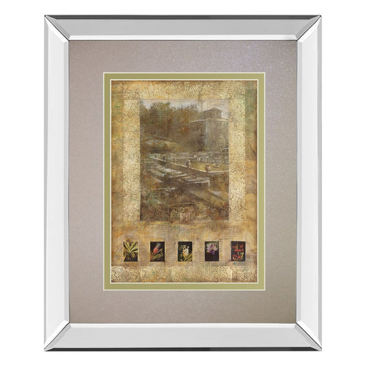 Classy Living Botanical Garden Scene Wall Art 34x40in | Transitional Mirrored Frame and Multicolor Print | Living Room & Bedroom Decor | Model DM5921MF