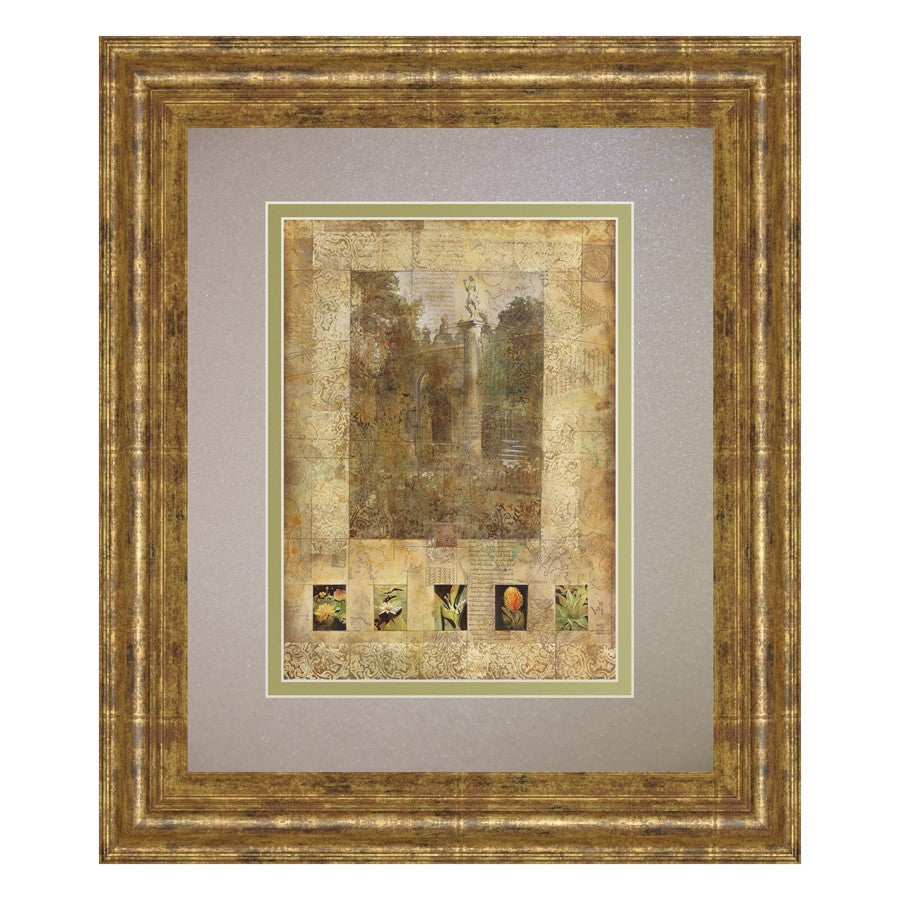 Classy Living Botanical Reverie 34x40in Wall Art | Transitional Gilded Radiance Frame and Paper Print | Living Room & Bedroom Botanical | Model DM5922