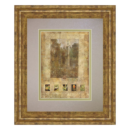 Classy Living Botanical Reverie 34x40in Wall Art | Transitional Gilded Radiance Frame and Paper Print | Living Room & Bedroom Botanical | Model DM5922