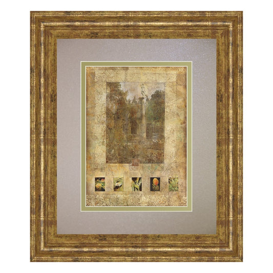 Classy Living Botanical Reverie 34x40in Wall Art | Transitional Gilded Radiance Frame and Paper Print | Living Room & Bedroom Botanical | Model DM5922