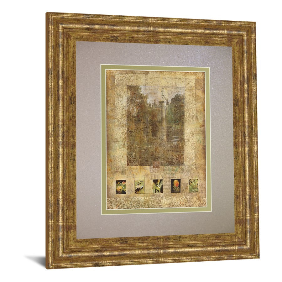 Classy Living Botanical Reverie 34x40in Wall Art | Transitional Gilded Radiance Frame and Paper Print | Living Room & Bedroom Botanical | Model DM5922