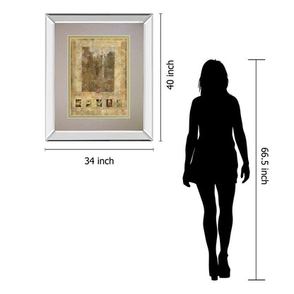 Classy Living Botanical Reverie Wall Art 34x40in | Transitional Mirrored Frame | Living Room, Bedroom & Office Decor | 40 in H | Model DM5922MF