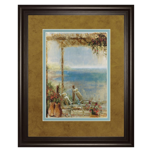 Classy Living Ocean Retreat II 34x40in Wall Art | Transitional Coastal Scene with Dark Chocolate Frame | Living Room & Bedroom Decor | 1 x | Model DM5923