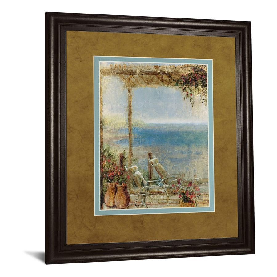 Classy Living Ocean Retreat II 34x40in Wall Art | Transitional Coastal Scene with Dark Chocolate Frame | Living Room & Bedroom Decor | 1 x | Model DM5923