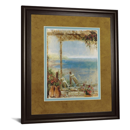 Classy Living Ocean Retreat II 34x40in Wall Art | Transitional Coastal Scene with Dark Chocolate Frame | Living Room & Bedroom Decor | 1 x | Model DM5923