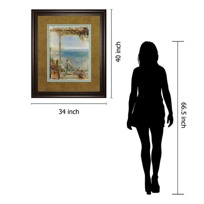 Classy Living Ocean Retreat II 34x40in Wall Art | Transitional Coastal Scene with Dark Chocolate Frame | Living Room & Bedroom Decor | 1 x | Model DM5923