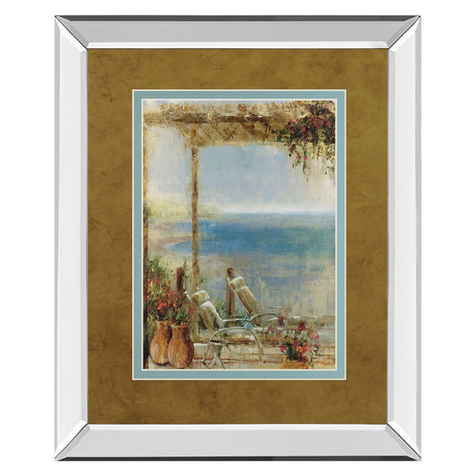 Classy Living Ocean Retreat II 34x40in Wall Art | Transitional Mirrored Frame | Living Room & Office Coastal Decor | 34 x 40 x 3 in | Model DM5923MF