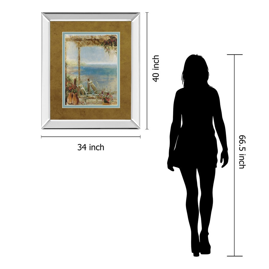 Classy Living Ocean Retreat II 34x40in Wall Art | Transitional Mirrored Frame | Living Room & Office Coastal Decor | 34 x 40 x 3 in | Model DM5923MF