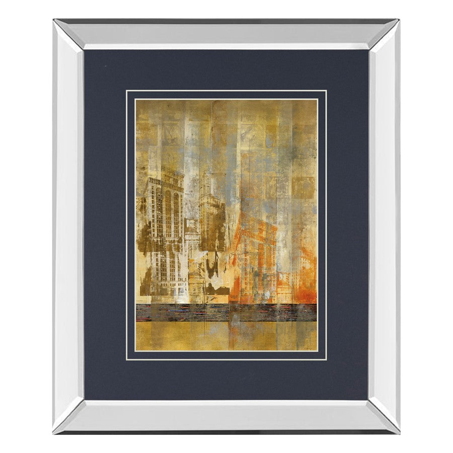 Classy Living Urban Radiance Wall Art 34x40in | Contemporary Mirrored Frame with Double Mat | Living Room & Office Decor | 34 x 40 x 3 in | Model DM5926MF