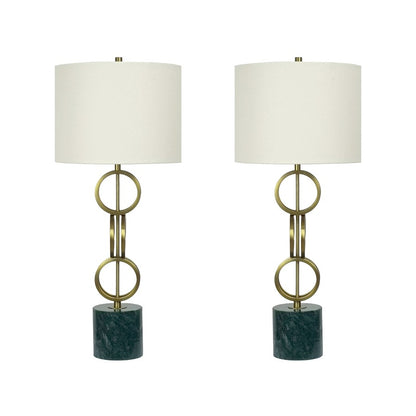 Classy Living Marble Harmony 1Lt Table Lamp/Set of 2, Green/Beige - DS-BLL3354