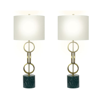 Classy Living Marble Harmony 1Lt Table Lamp/Set of 2, Green/Beige