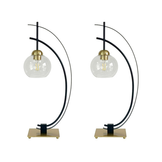 Classy Living Eclipse Aura Table Lamp/Set of 2, Gold/Black/Clear - DS-BLL3356