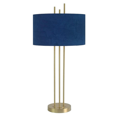 Classy Living Velvet Radiance 1Lt Table Lamp/Set of 2, Gold/Blue