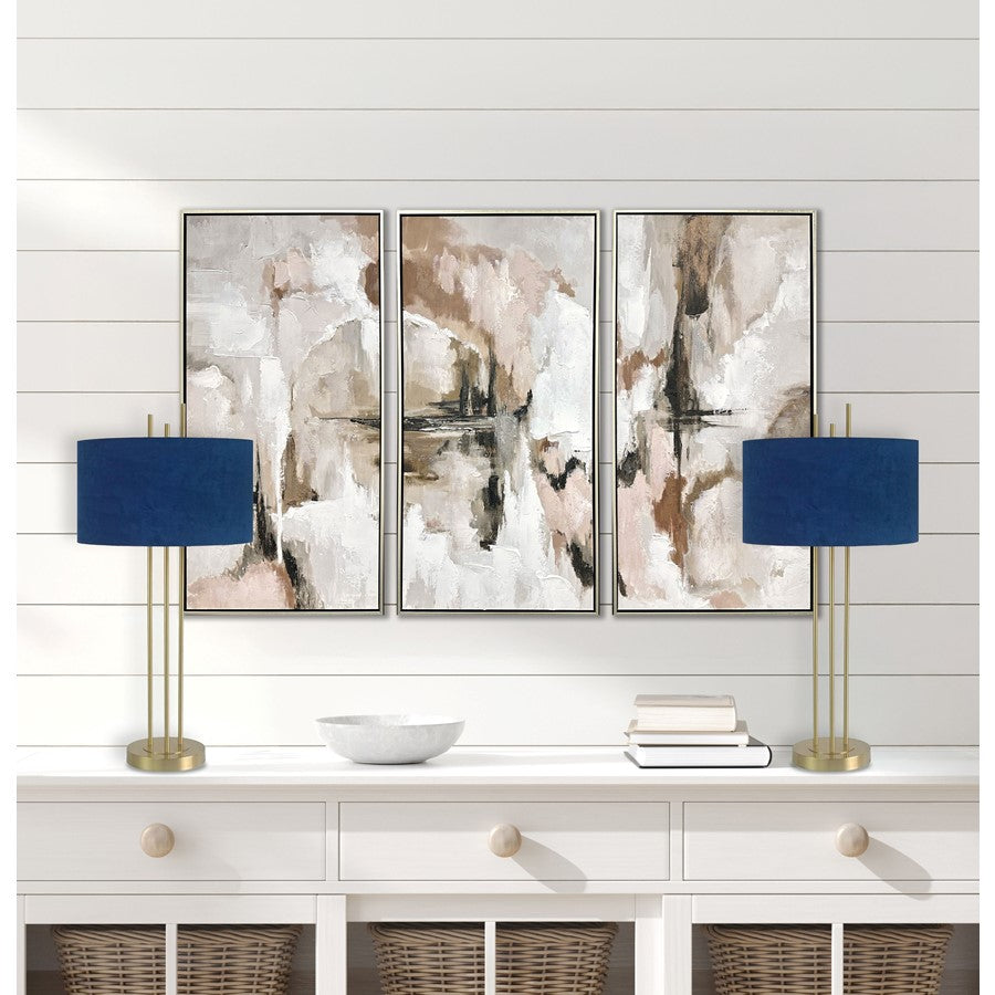 Classy Living Velvet Radiance 1Lt Table Lamp/Set of 2, Gold/Blue
