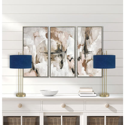 Classy Living Velvet Radiance 1Lt Table Lamp/Set of 2, Gold/Blue