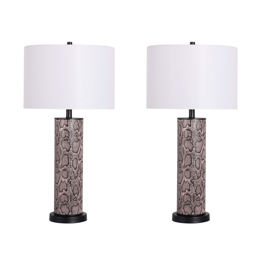 Classy Living Serpent Elegance 1Lt Table Lamp/Set of 2, Blk/Wht - DS-BRL3368