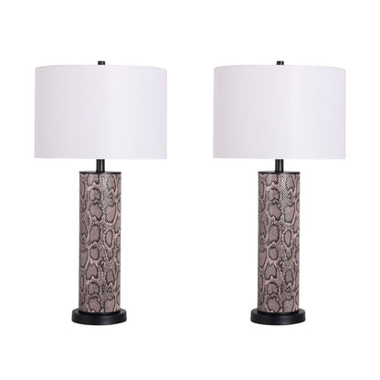 Classy Living Serpent Elegance 1Lt Table Lamp/Set of 2, Blk/Wht - DS-BRL3368