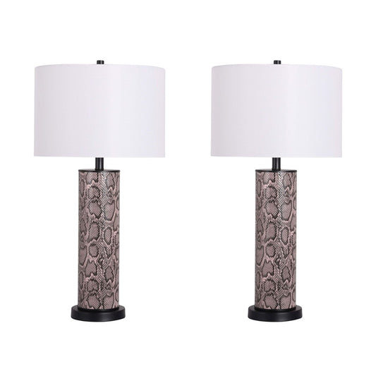 Classy Living Serpent Elegance 1Lt Table Lamp/Set of 2, Blk/Wht - DS-BRL3368