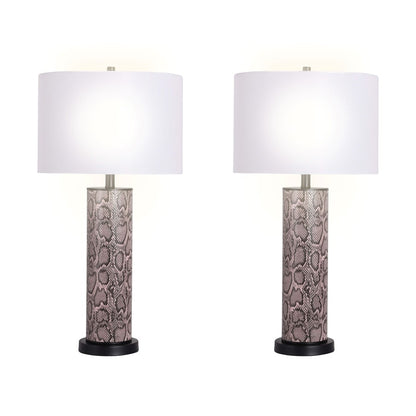 Classy Living Serpent Elegance 1Lt Table Lamp/Set of 2, Black/White