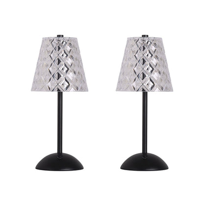 Classy Living Crystal Radiance Recharge LED Lamp/Set of 2, Blk/Clr - DS-BRL3376