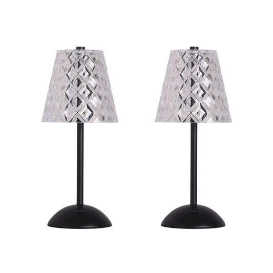 Classy Living Crystal Radiance Recharge LED Lamp/Set of 2, Blk/Clr - DS-BRL3376