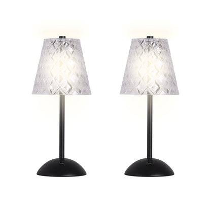 Classy Living Crystal Radiance Recharge LED Lamp/Set of 2, Black/Clear