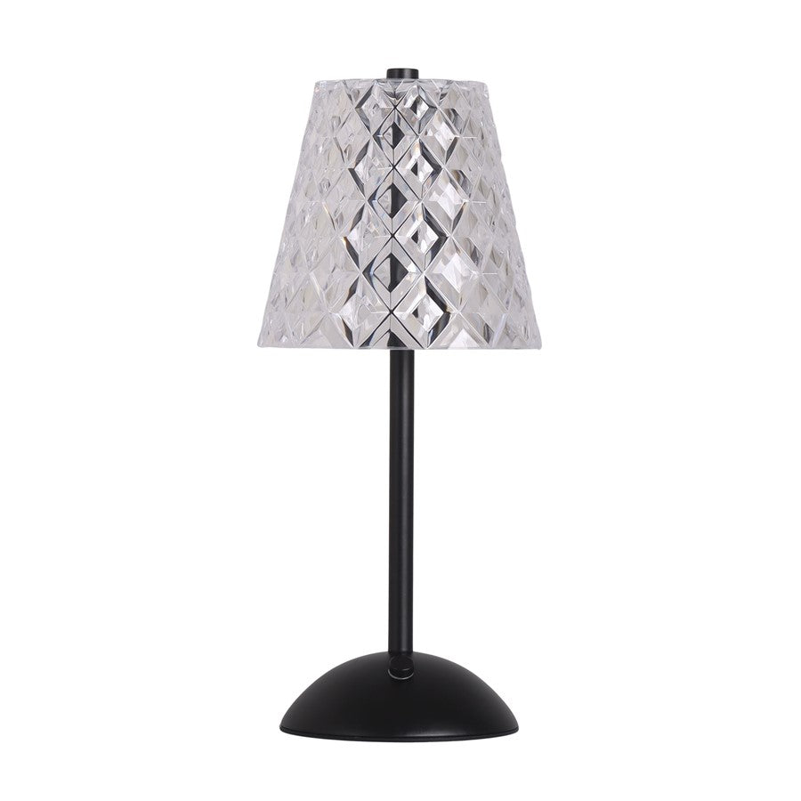 Classy Living Crystal Radiance Recharge LED Lamp/Set of 2, Black/Clear