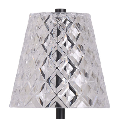 Classy Living Crystal Radiance Recharge LED Lamp/Set of 2, Black/Clear