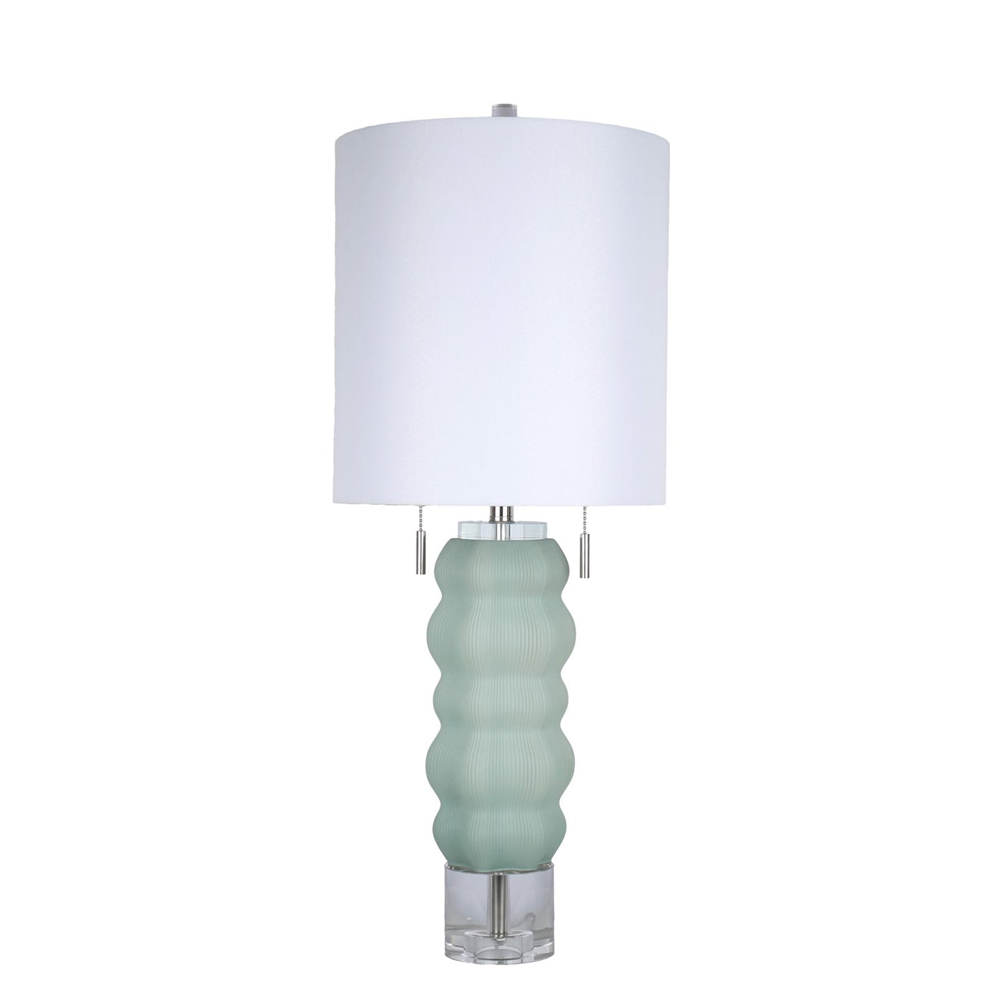 Classy Living Oceanic Wave, Mist Blue/Clear Crystal/Polished Nickel