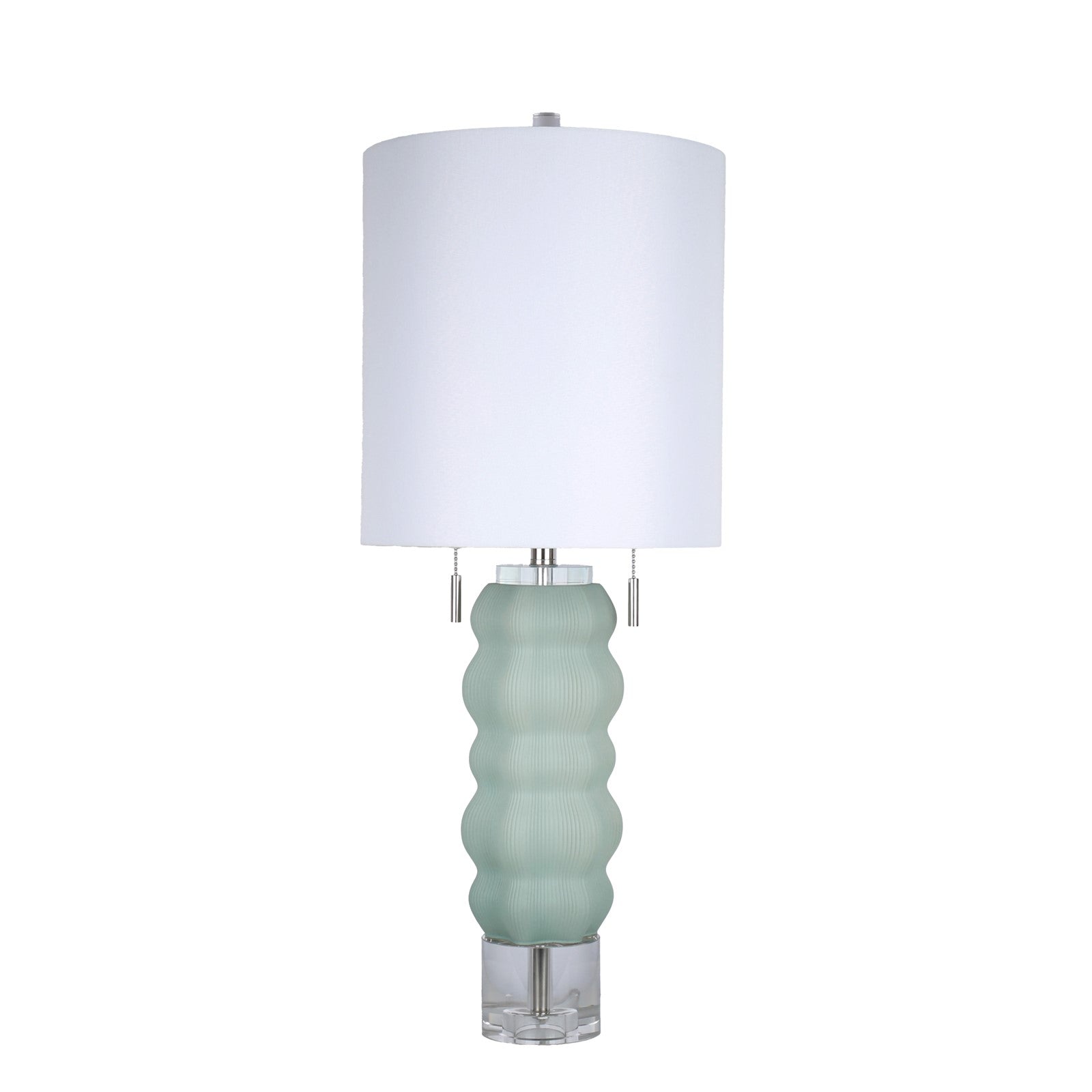 Classy Living Oceanic Wave, Mist Blue/Clear Crystal/Polished Nickel