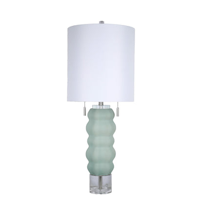 Classy Living Oceanic Wave, Mist Blue/Clear Crystal/Polished Nickel