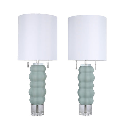 Classy Living Oceanic Wave, Mist Blue/Clear Crystal/Polished Nickel