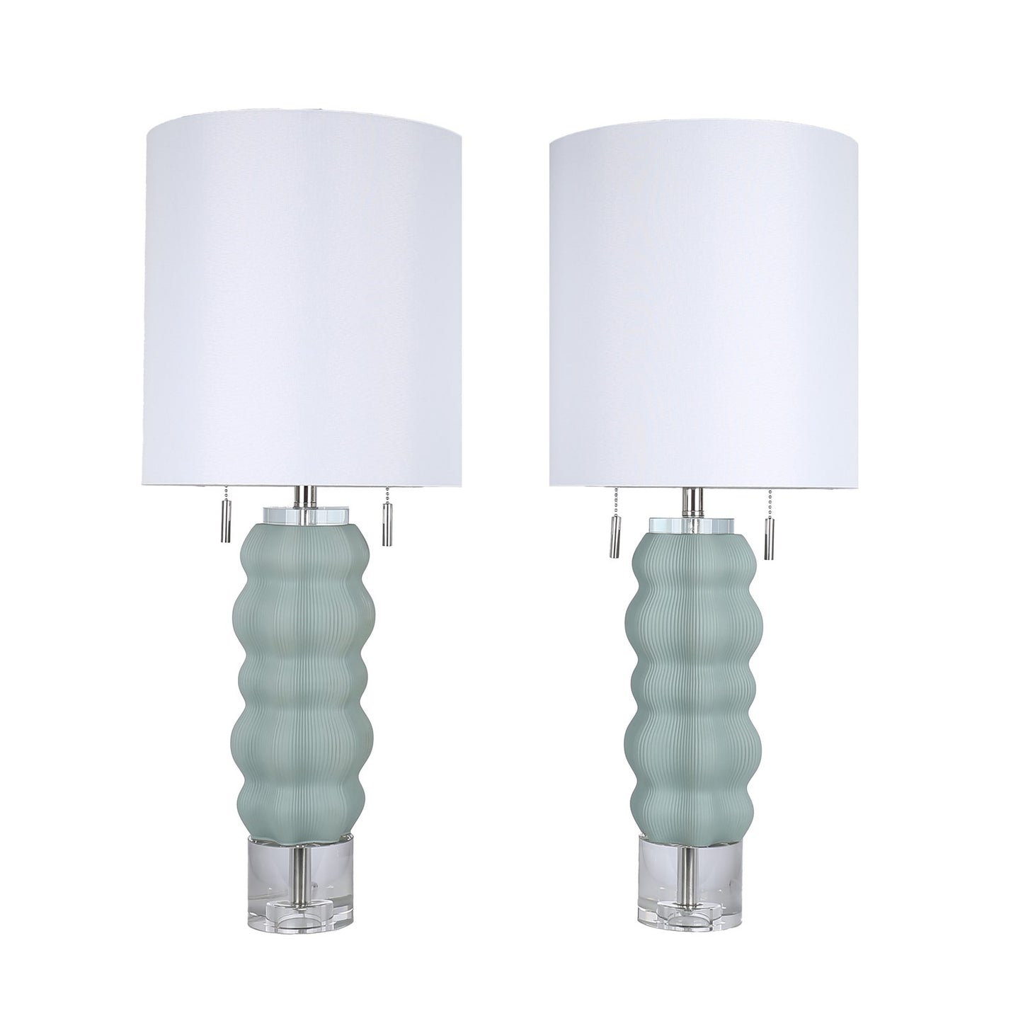 Classy Living Oceanic Wave, Mist Blue/Clear Crystal/Polished Nickel