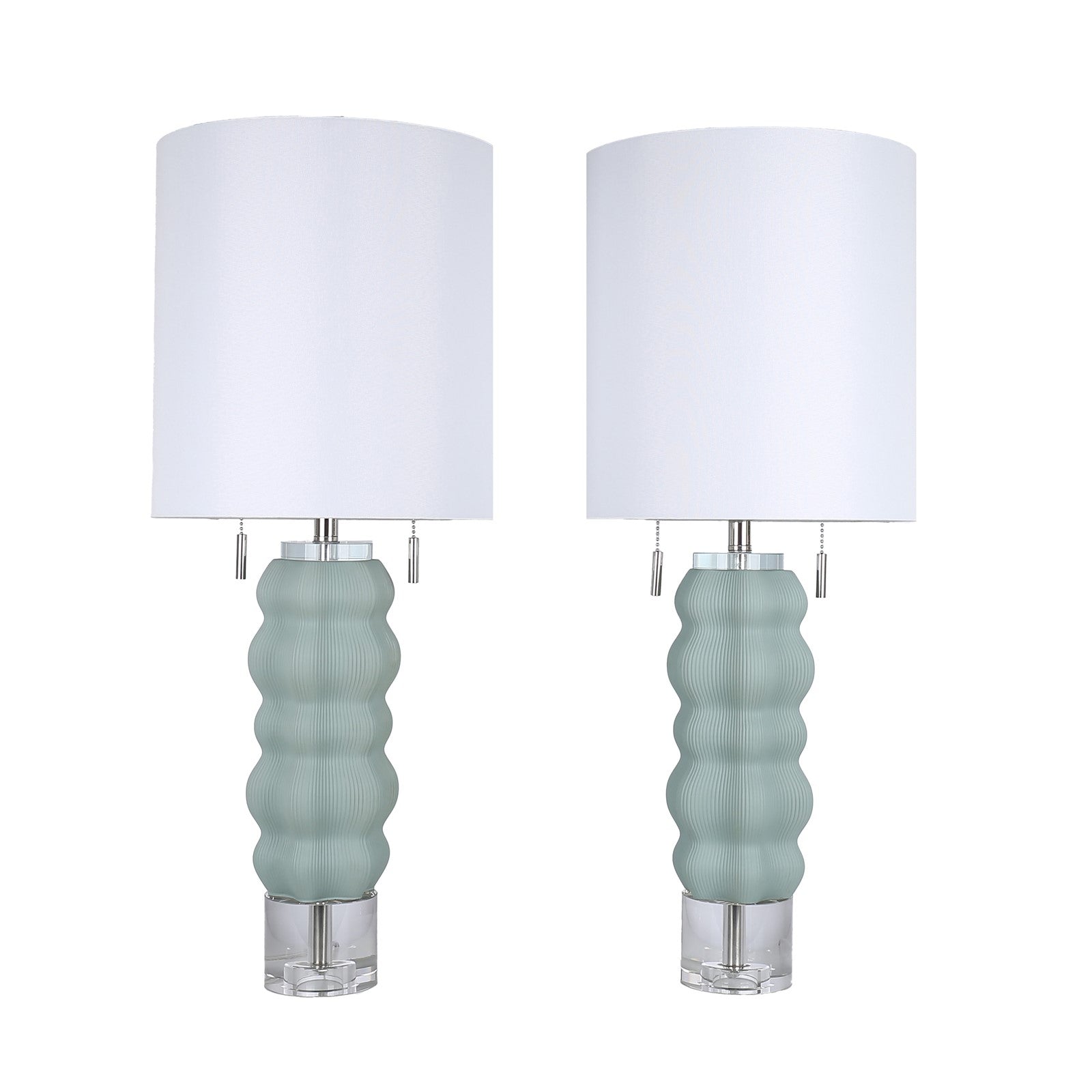Classy Living Oceanic Wave, Mist Blue/Clear Crystal/Polished Nickel