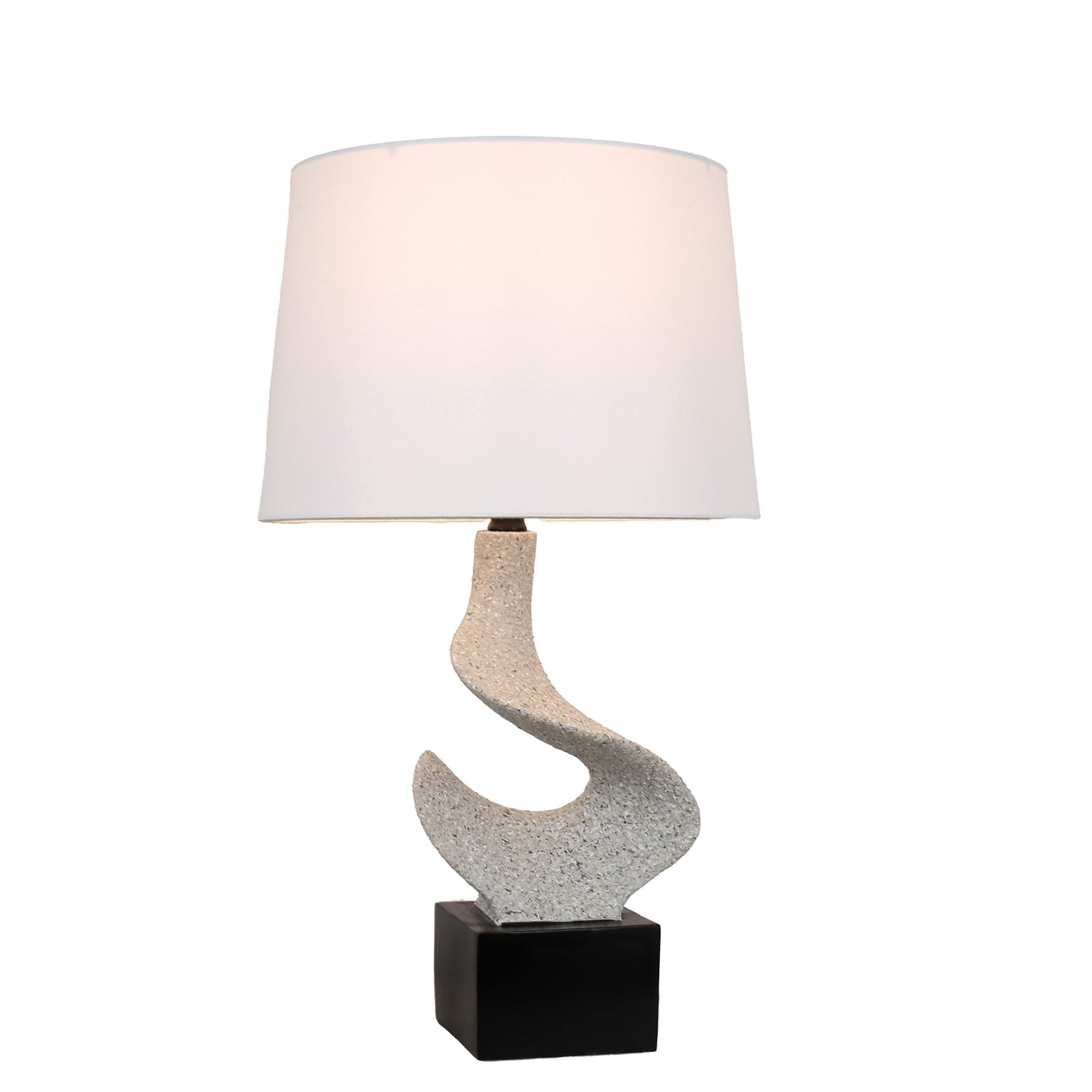 Classy Living Sculpted Waves 27"x15", White Stone/Matte Black