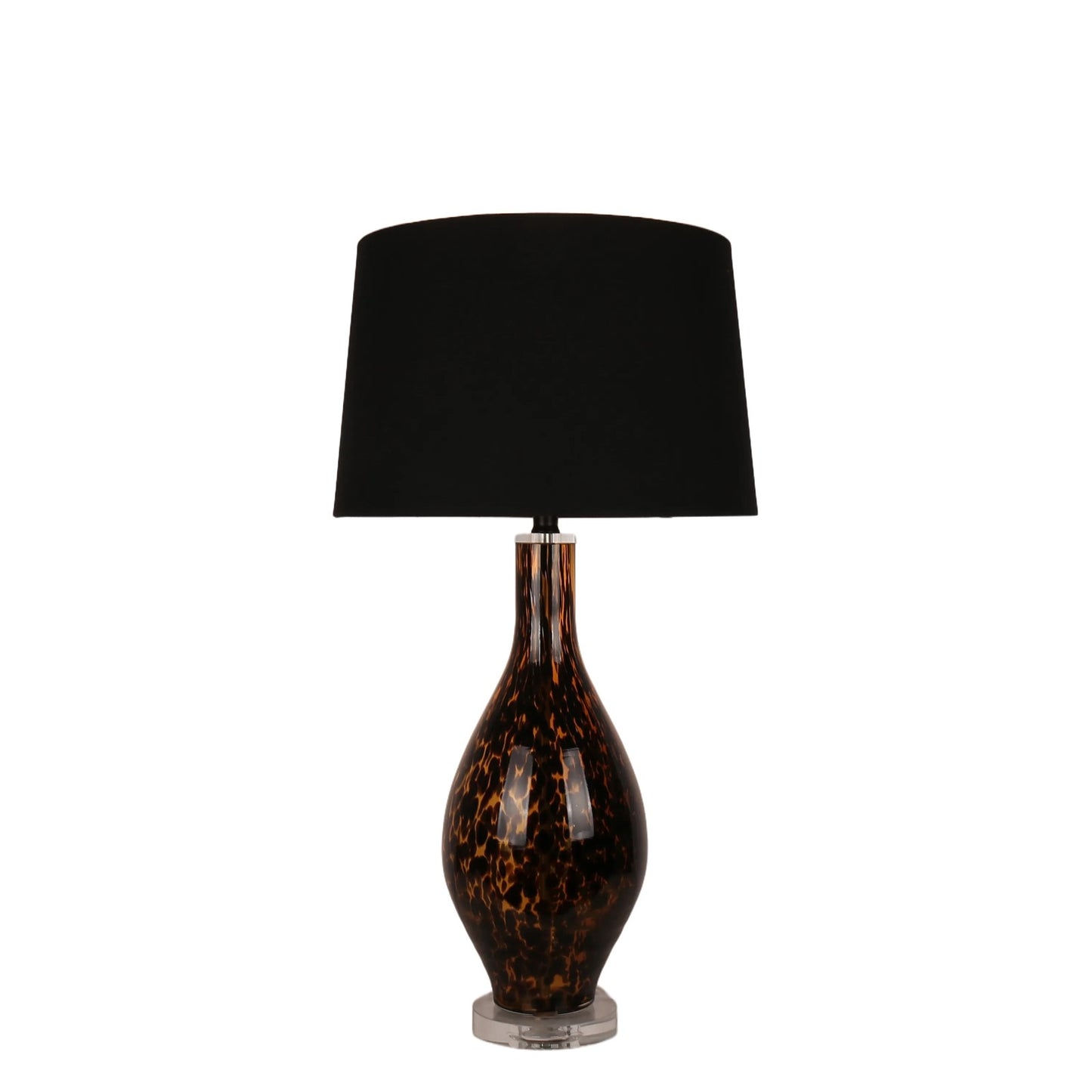 Classy Living Black Speckled Amber Art Glass/Clear Crystal