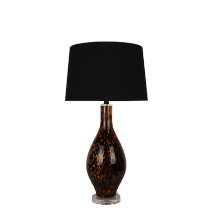 Classy Living Black Speckled Amber Art Glass/Clear Crystal