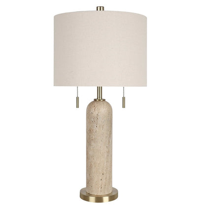 Classy Living Travertine Elegance 2Lt Lamp/Set of 2, Natural/Cream