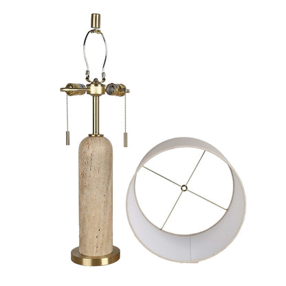 Classy Living Travertine Elegance 2Lt Lamp/Set of 2, Natural/Cream