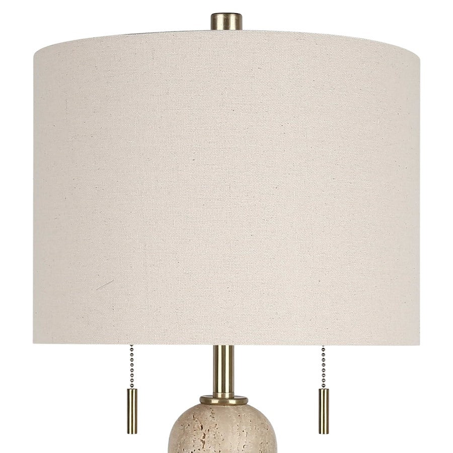 Classy Living Travertine Elegance 2Lt Lamp/Set of 2, Natural/Cream