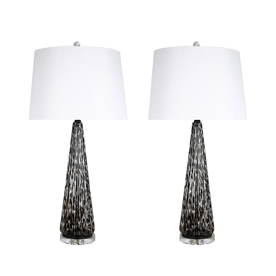 Classy Living Eclipse Radiance 1Lt Table Lamp/Set of 2, Black/White - DS-ECL3284