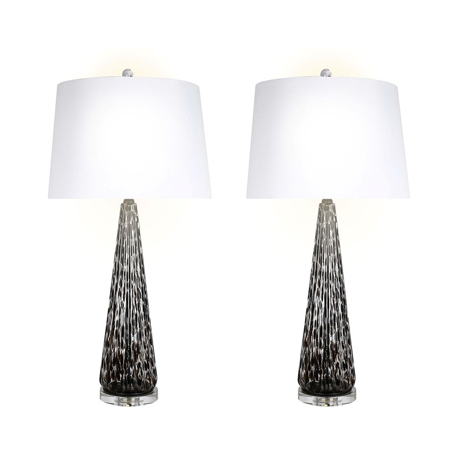 Classy Living Eclipse Radiance 1Lt Table Lamp/Set of 2, Black/White