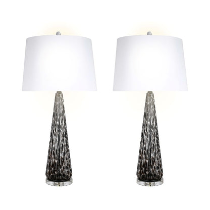 Classy Living Eclipse Radiance 1Lt Table Lamp/Set of 2, Black/White