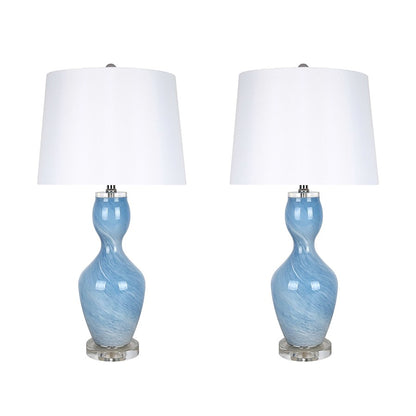 Classy Living Azure Elegance 1Lt Table Lamp/Set of 2, Blue, Wht/Wht - DS-ECL3286