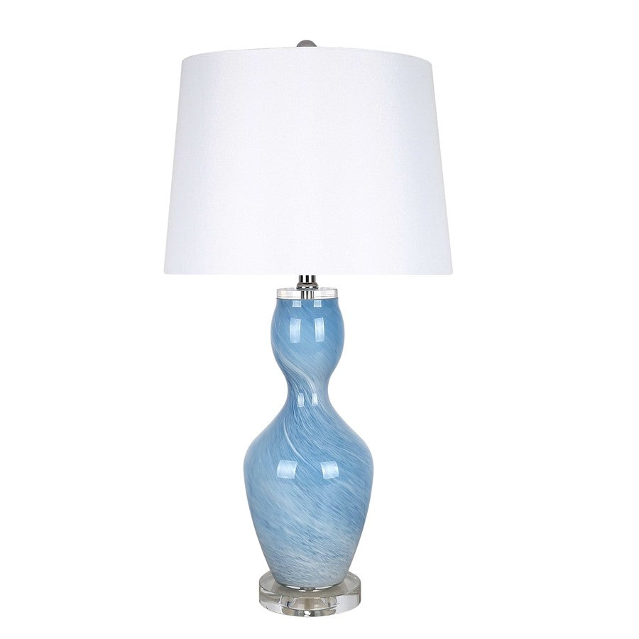 Classy Living Azure Elegance 1Lt Table Lamp/Set of 2, Blue, White/White