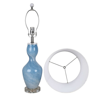 Classy Living Azure Elegance 1Lt Table Lamp/Set of 2, Blue, White/White