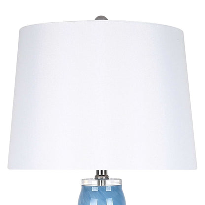 Classy Living Azure Elegance 1Lt Table Lamp/Set of 2, Blue, White/White