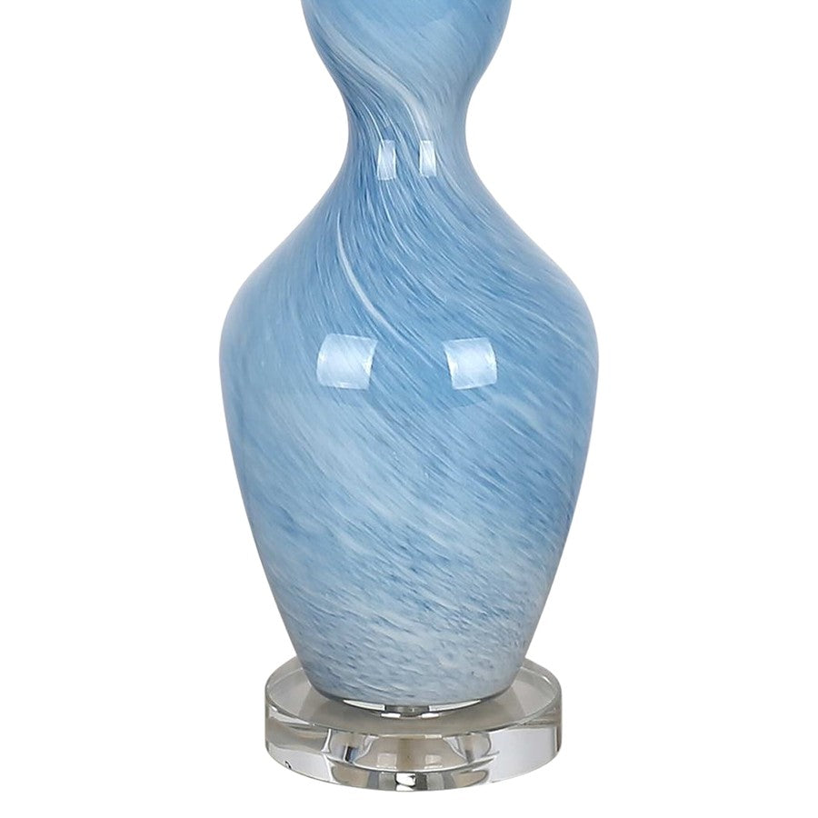 Classy Living Azure Elegance 1Lt Table Lamp/Set of 2, Blue, White/White
